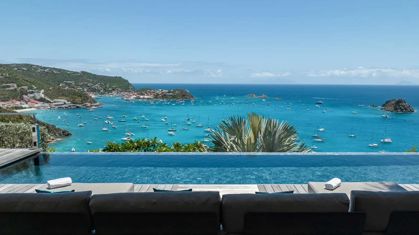 Villa Utopic, piscine à débordement face à la baie de Gustavia, Saint-Barthélemy