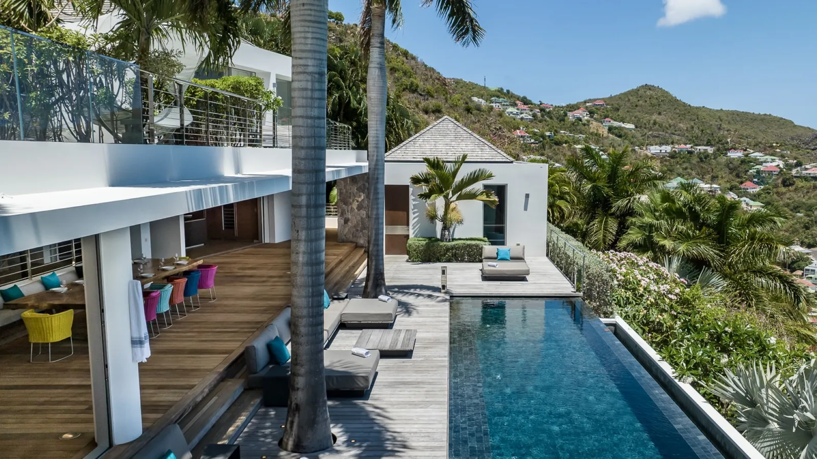 La piscine et les terrasses
